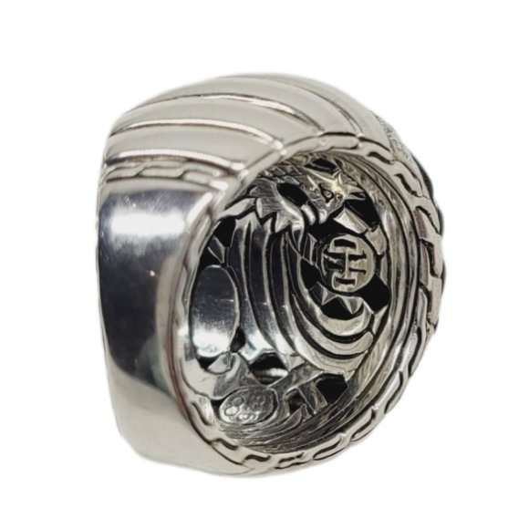 John Hardy Bedeg Black Onyx Wide Dome Ring - Picture 7 of 7